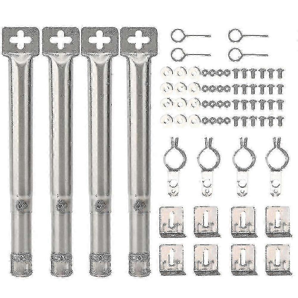 4 قطع من شواية الغاز البديلة من الفولاذ المقاوم للصدأ قابلة للتعديل من جميع أنحاء العالم، أنبوب مستقيم، موقد شواء