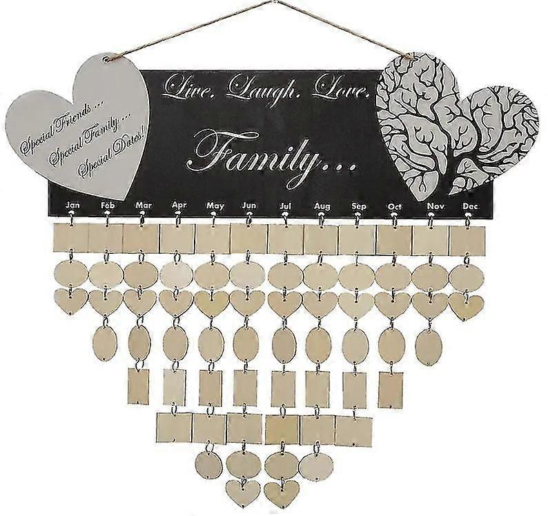 Wall Calendar Family Decorative Special Date Reminder With Charms Custom Family Birthday Calendar With Tags