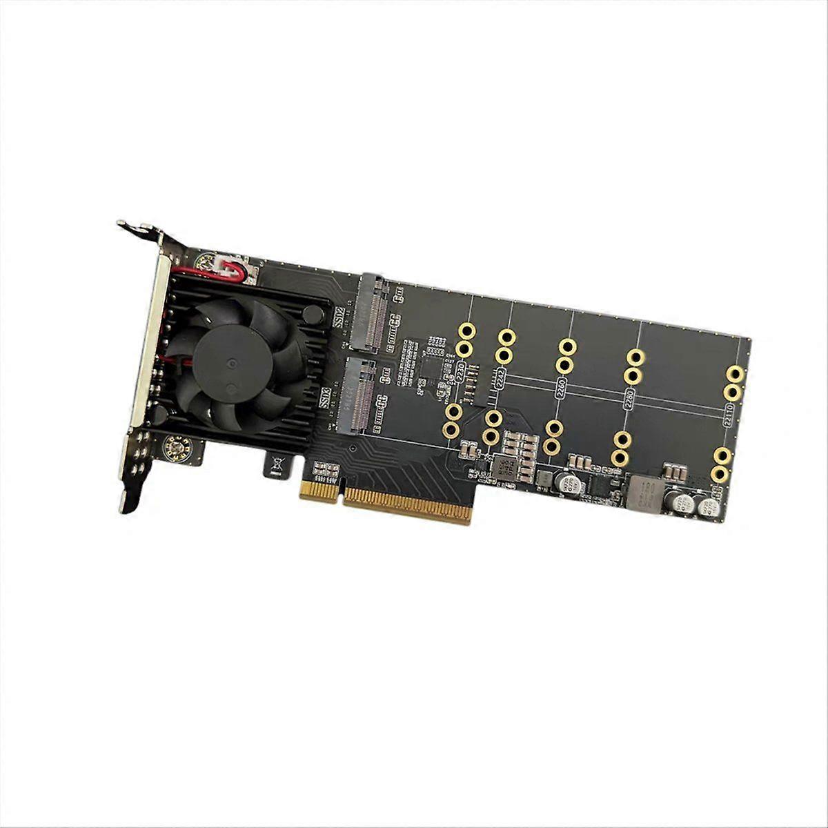 PLX8747 4-Bay NVMe PCIe3.0 X8 Expansion Card Plug Play Half-Height/Full-Height Brackets Supports M.