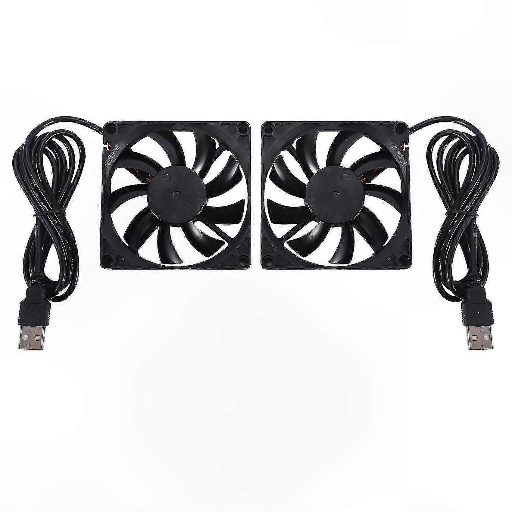 80mm Usb Powered Cooling Fan For Pc Case Router Tool 2-pack Silent Operation