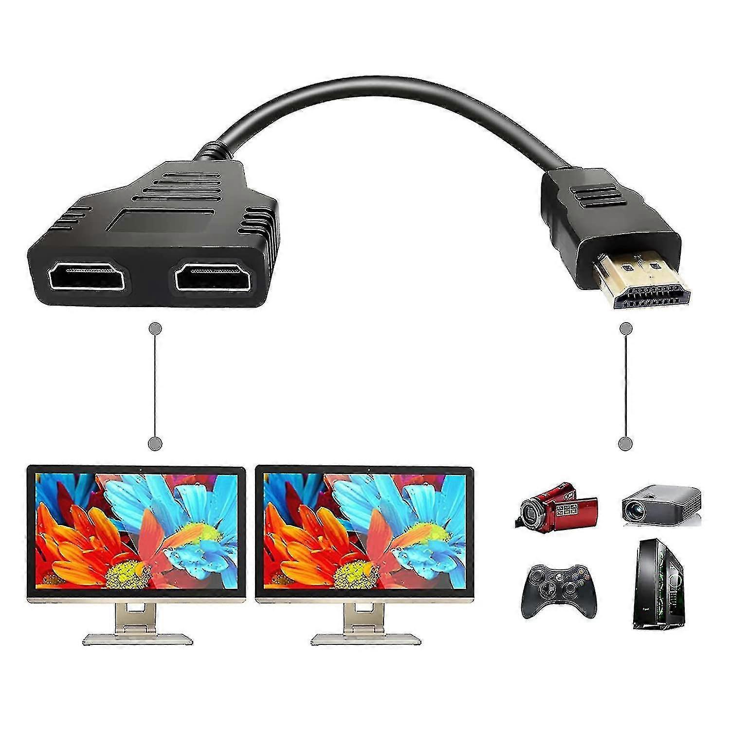 Hdmi διαχωριστής προσαρμογέα καλώδιο Hdmi διαχωριστής 1 σε 2 έξω hdmi αρσενικό