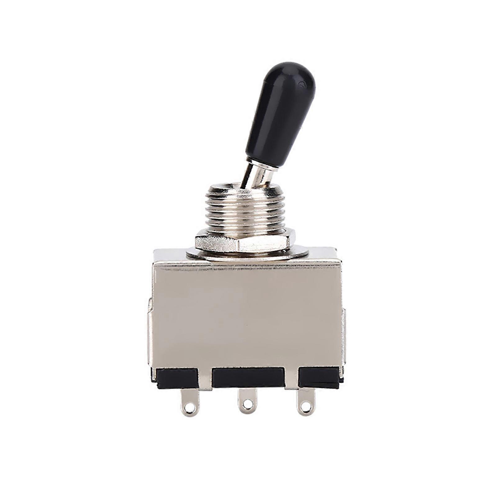1Pc Enclosed 3 Way Toggle Switch with Black Tip Replacement Part for LP Style Electric Guitar