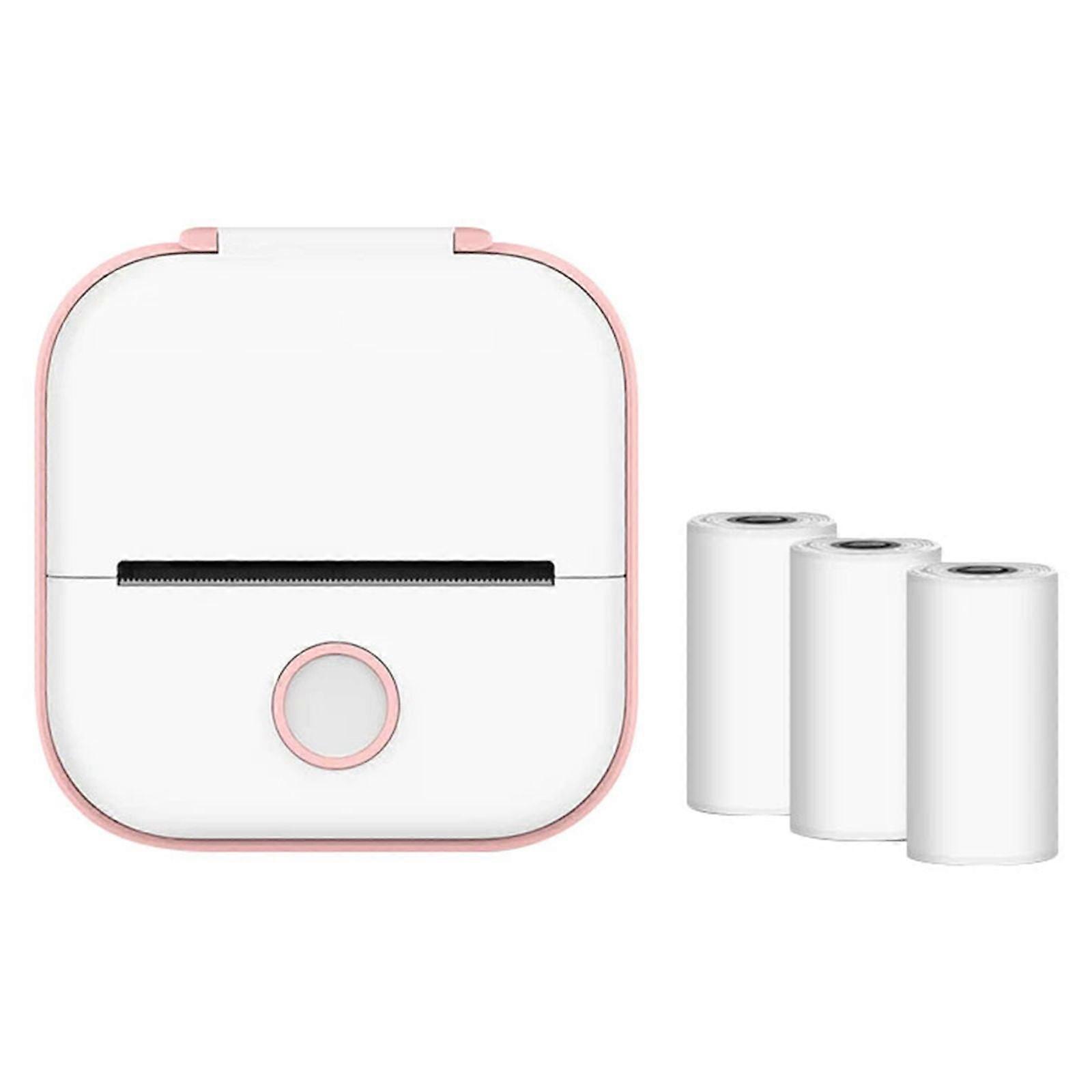Mini Pocket Thermal Printer, Portable Wireless Bluetooth for DIY Stickers, Scrapbook, Compatible with iOS/Android - Pink