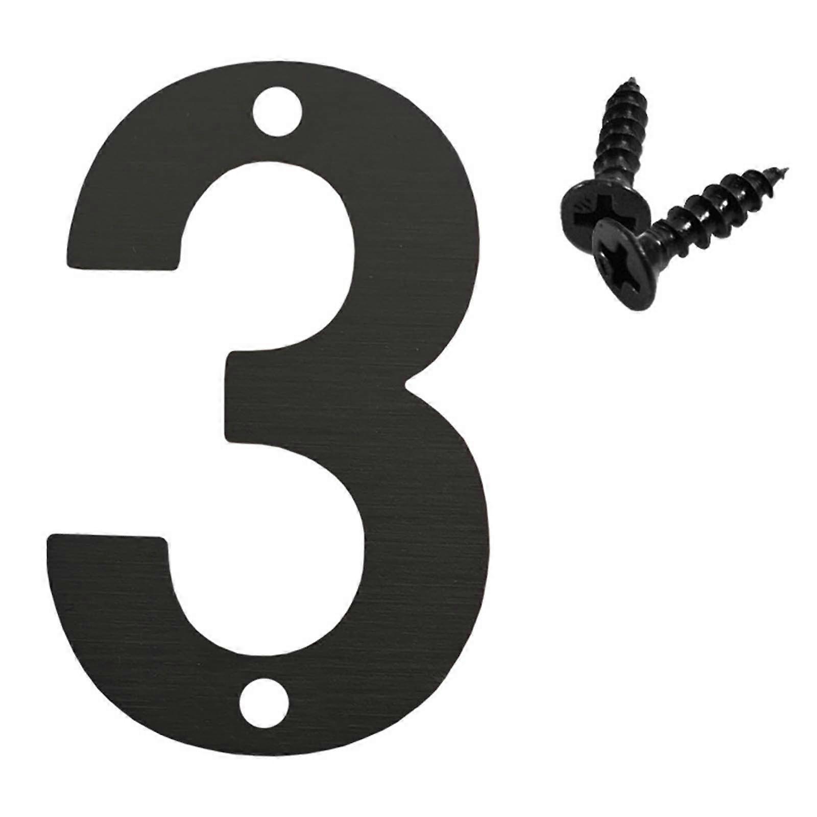 House Number 3 in,Floating Stainless Steel 304 Home Street Number Sign,Large Address Numbers with Screws,Easy to Install,Matt Black