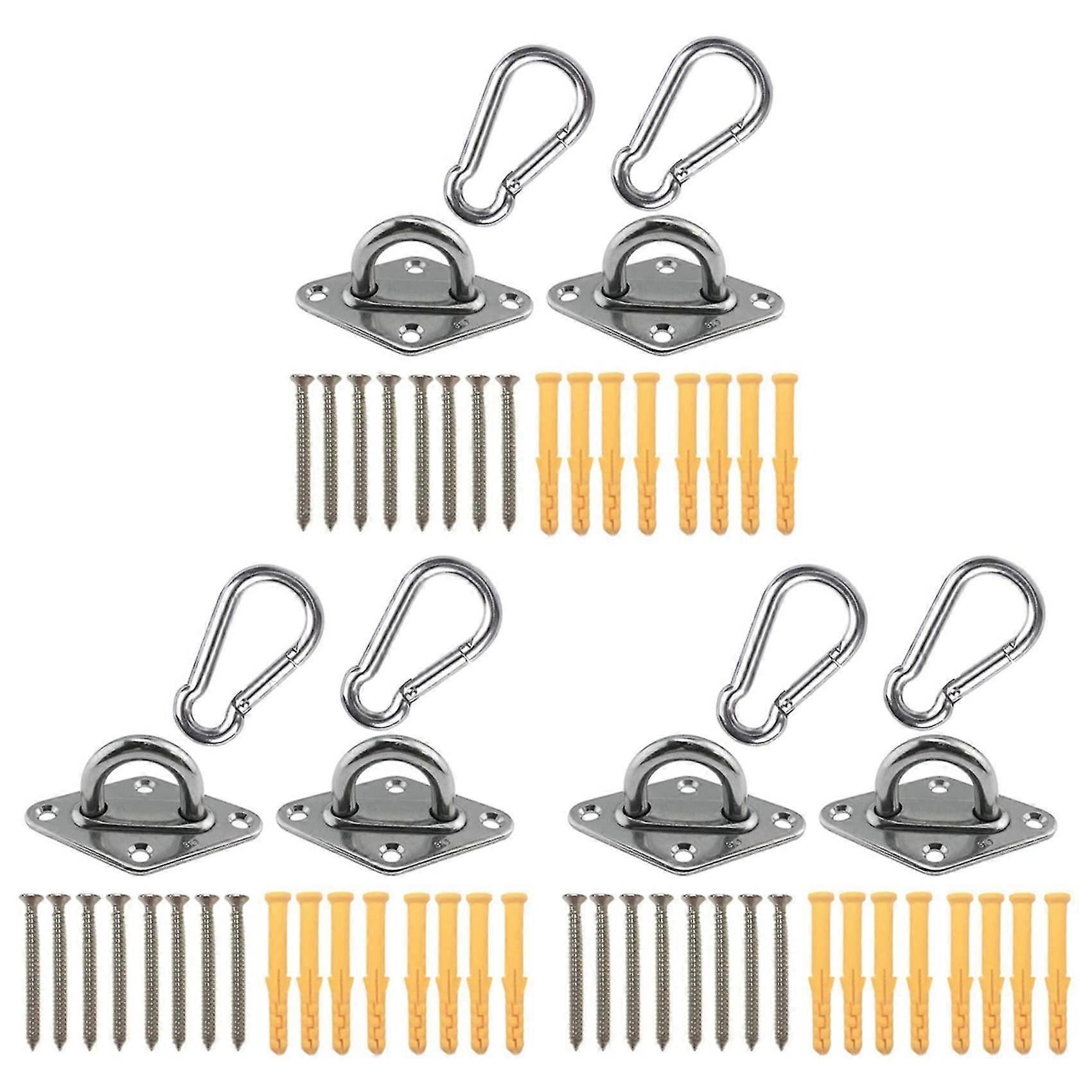 3xヘビーデューティハンモックハンギングキットアイプレート天井壁取り付けアンカーフックハンガーハンモックSWI