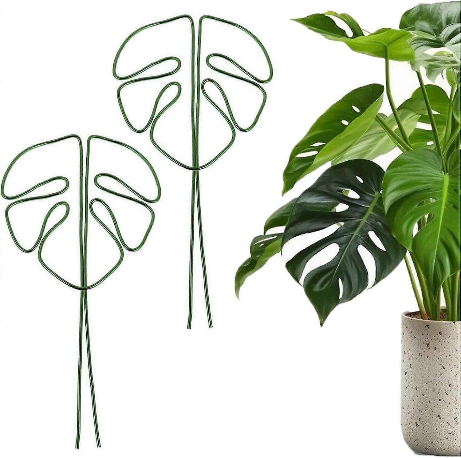 pcs Monstera Plant Support with Unique Leaf Design for Indoor Plants, Versatile Stem Support (Green)