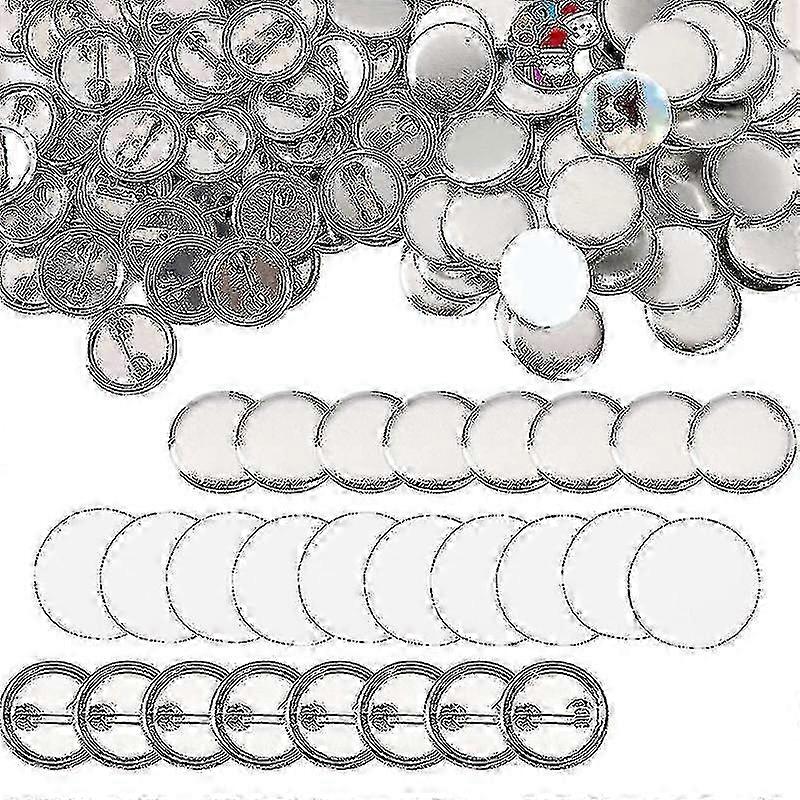 600 Pcs Blank Button Making Supplies 25mm/1inch Back Button Pin Making Kit Metal Parts For Button M