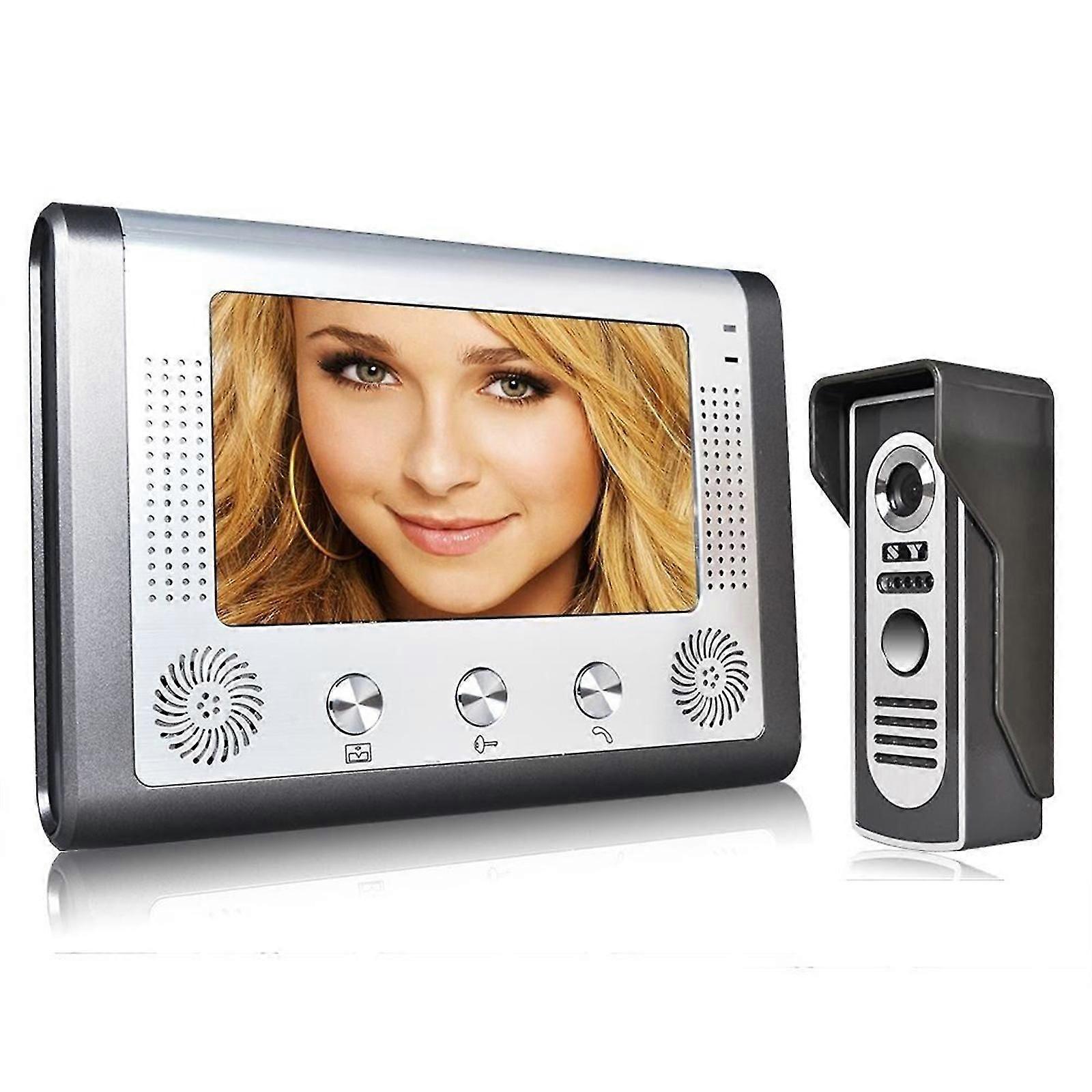 7 Inch Video Door Phone Doorbell Intercom Kit Camera With Monitor Night Vision