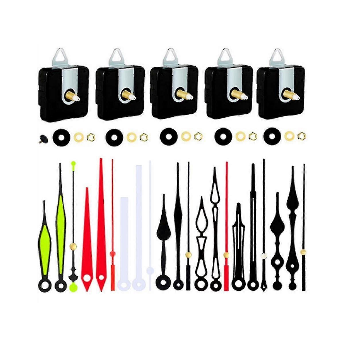 5pcs Clock Movement Mechanism Parts With 7 Clock Hand Diy Wall Clock For Clock Repair Diy Replaceme