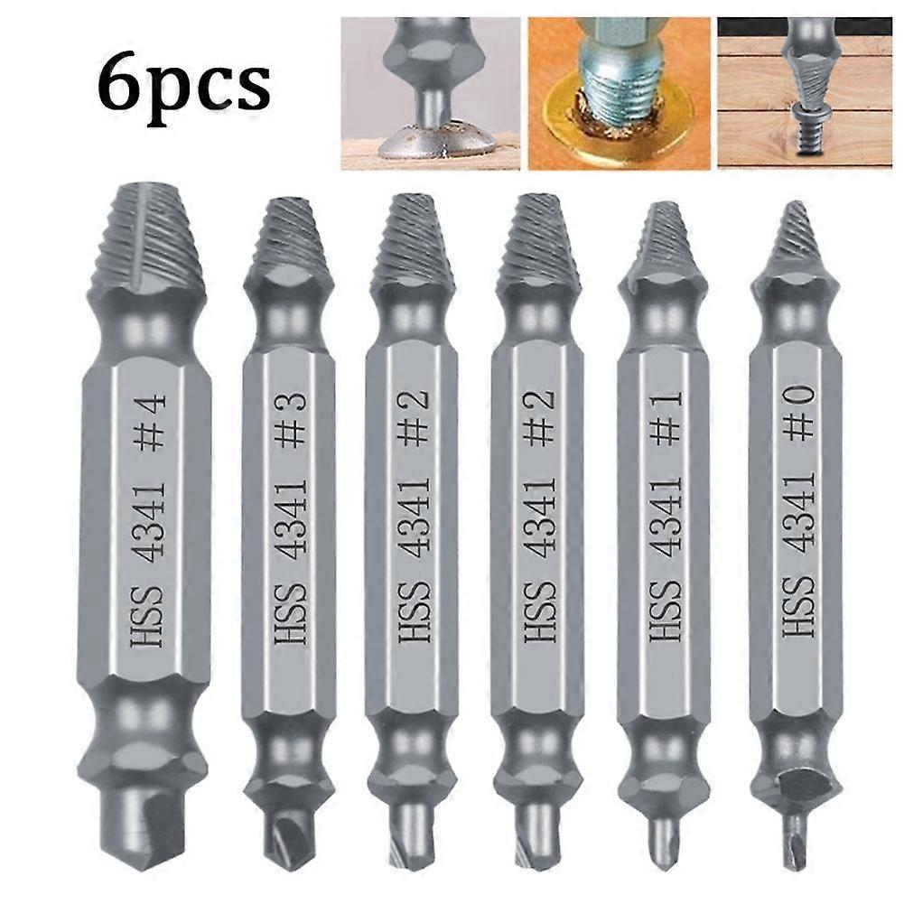Power Tool-6Pcs Broken Bolt Damage Screw Remover Extractor Drill Bits Easy Out Stud Reverse