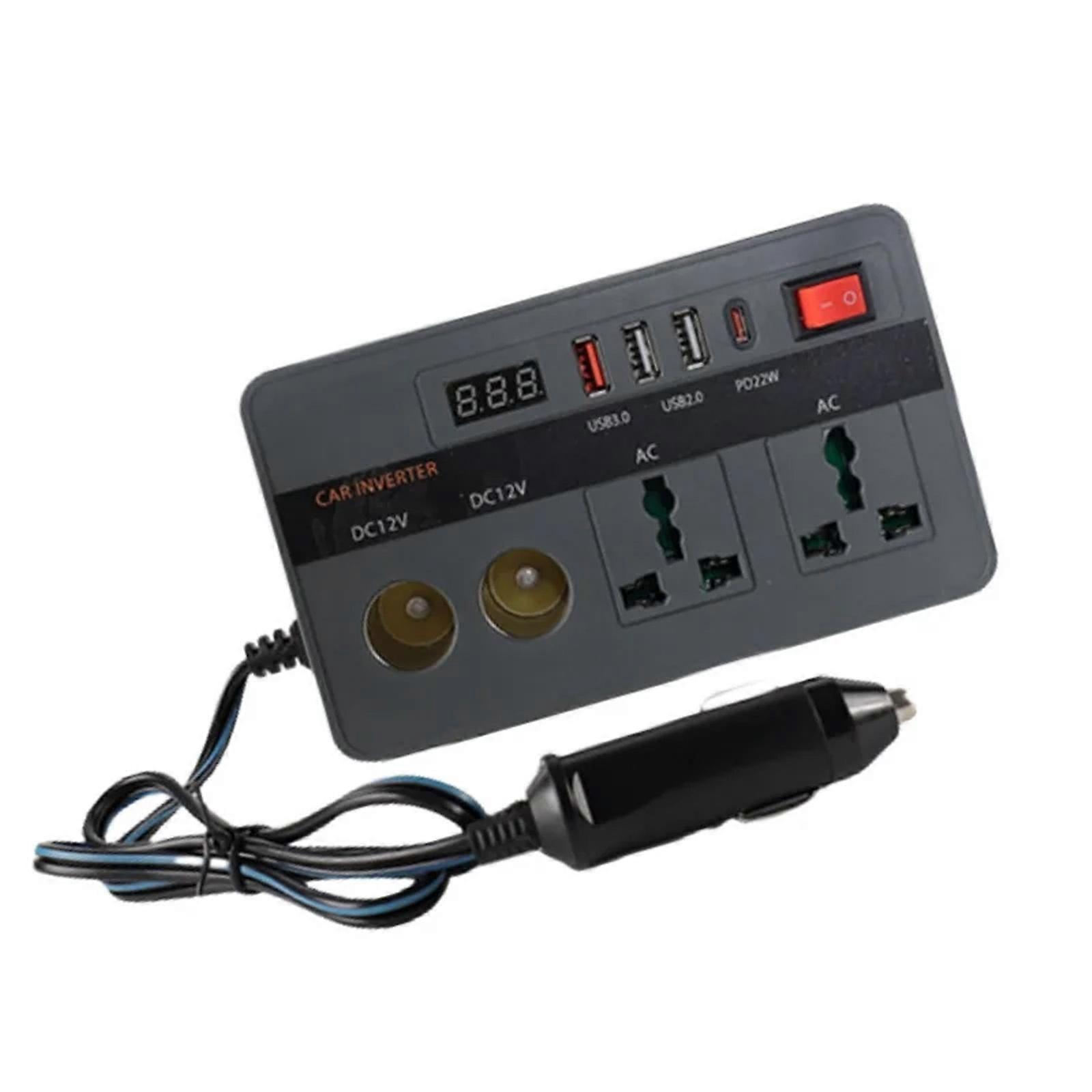 Purpose Car Power Inverter 300W Output Detection Tool For Outdoor Adventures Charging Multicolor