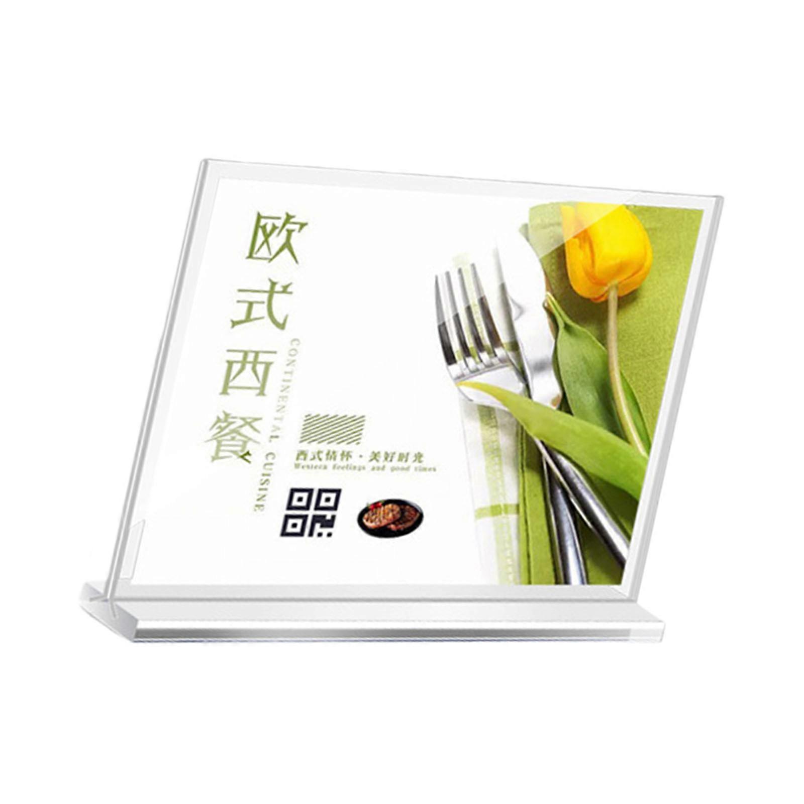 Clear Pull Out Acrylic Table Sign Holder Board With Stable Base For Office Meetings And Front Desk Information Display  3