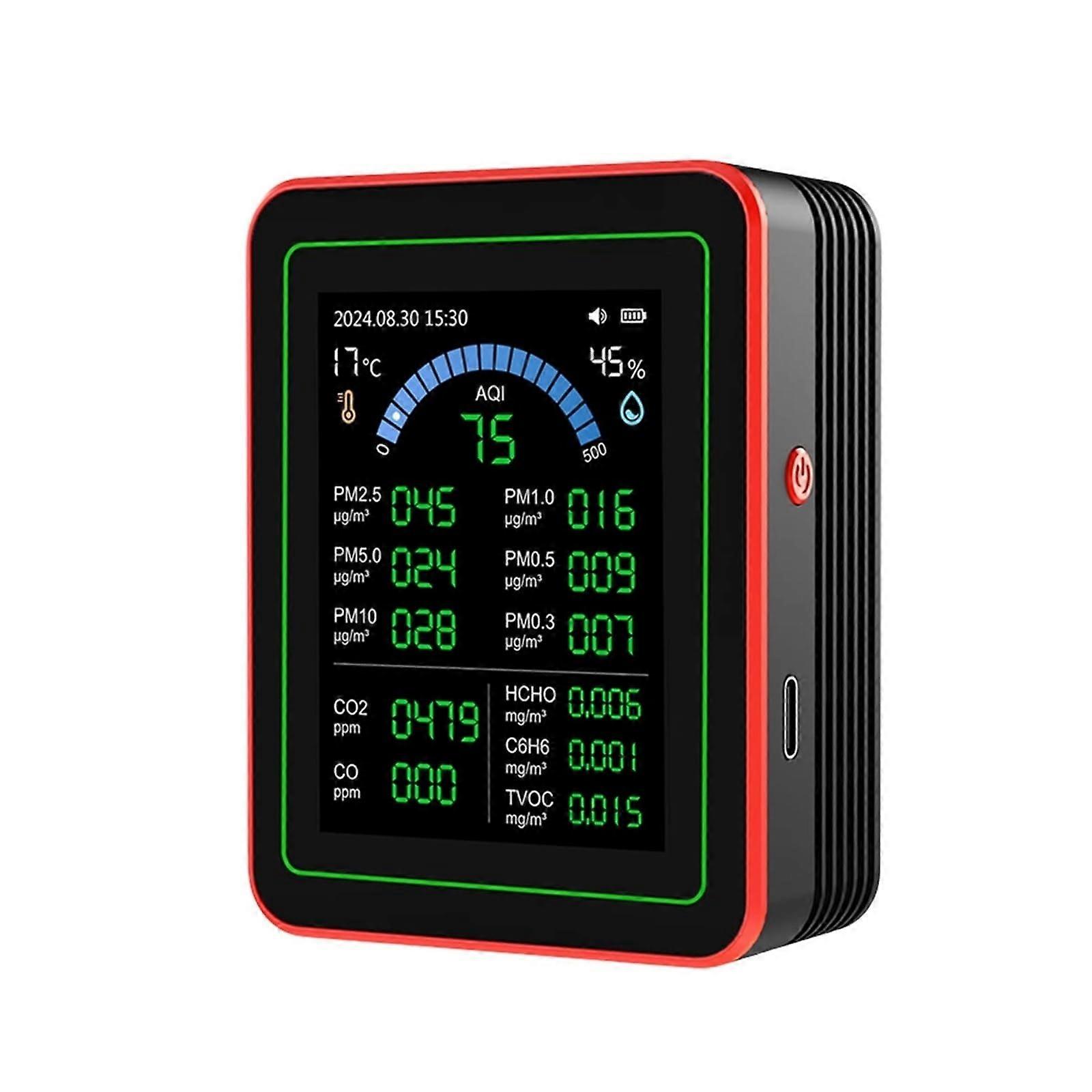 Gas Detector with CO2 Monitor, 18in1 Air Quality Meter with TFT Display for Home and Office
