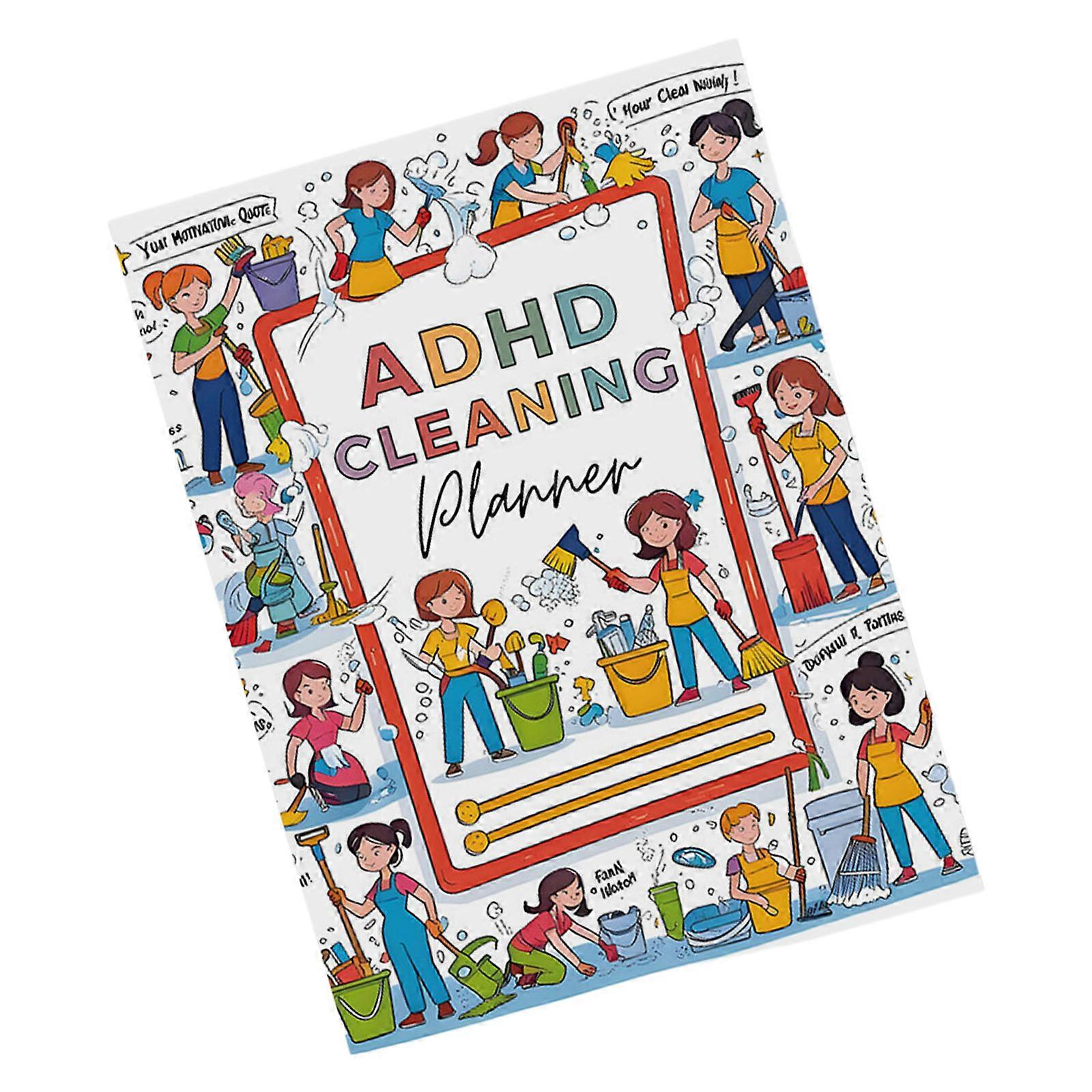 Hyperactivity Household Management Planner Thick Paper Cleaning Schedule Planner With Yearlong Checklists Multicolor