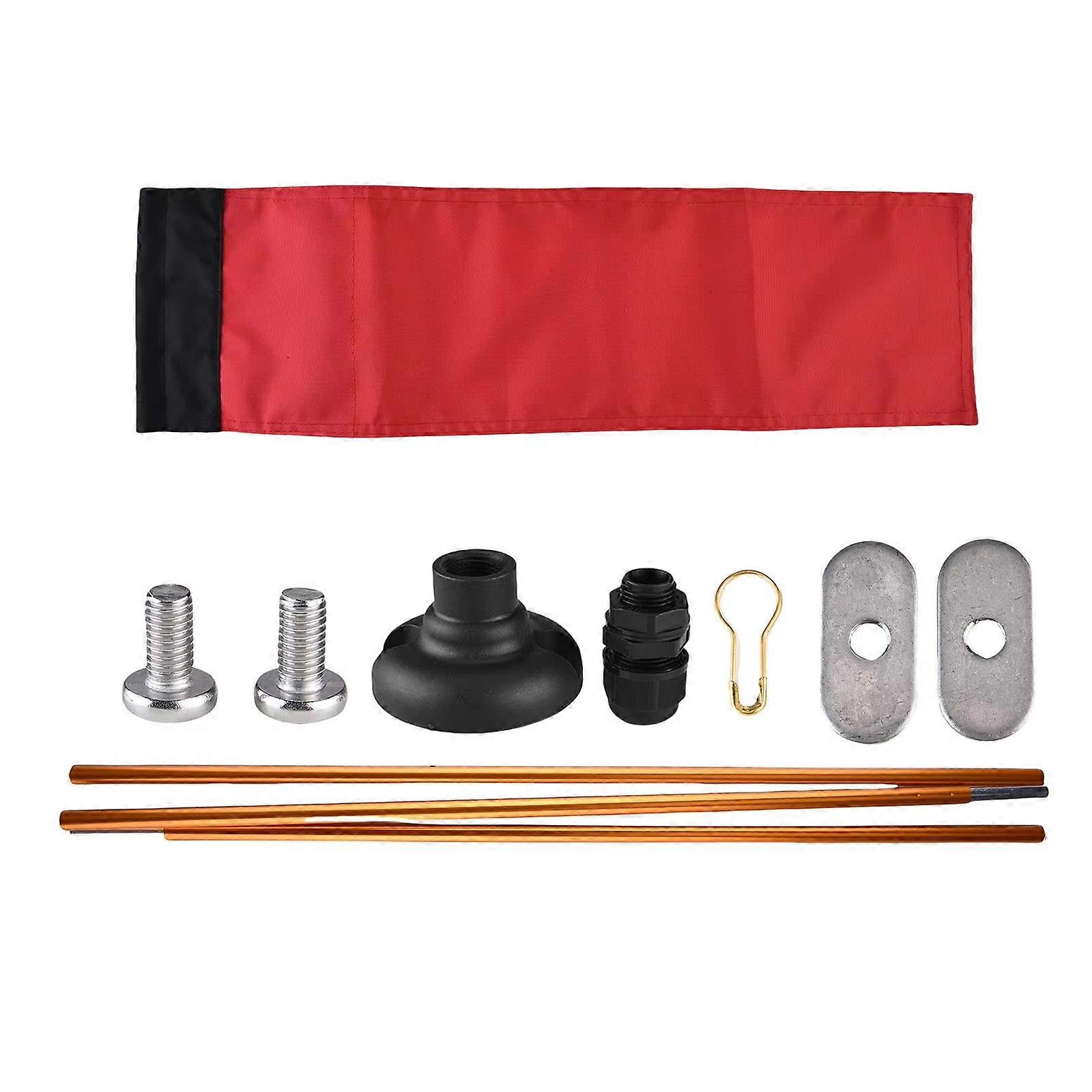 Light weight Portables Flag Foldable Weatherproofed Flagpoles for Watercrafts Features  Aluminum Frame  Red