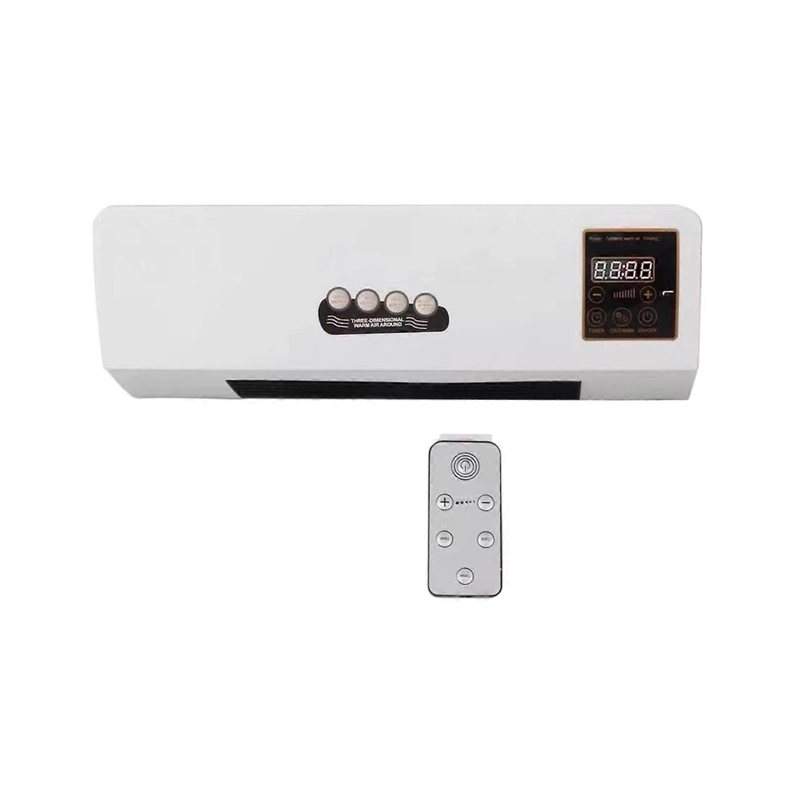 2000W Wall Mounted Heating Electric Heating Machine with Remote Control Timer Energy Saving for Bedroom Bathroom Multicolor