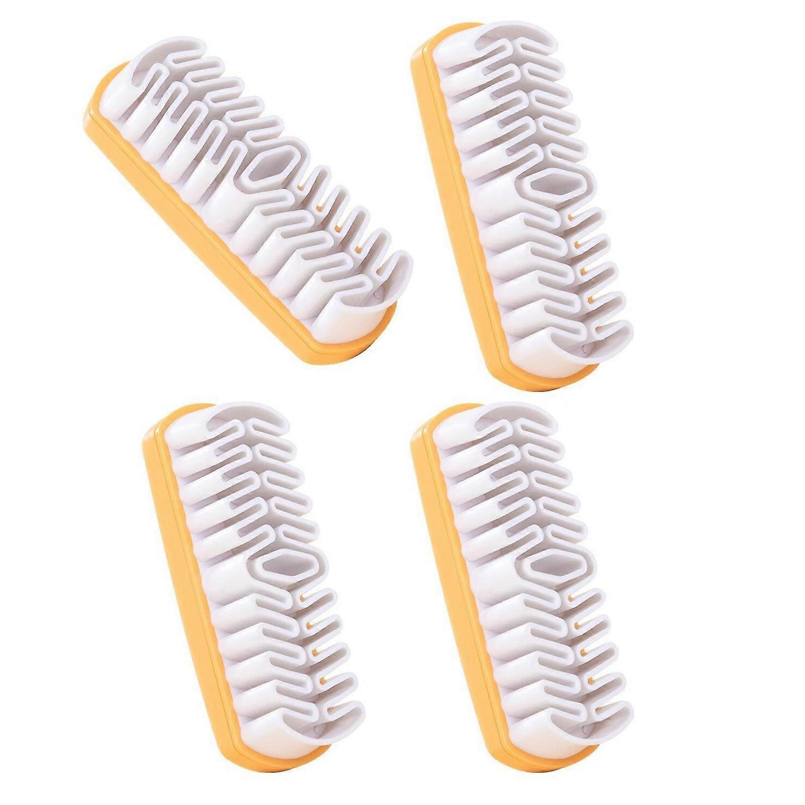 4 Piece Portable Suedes Shoe Brush With Soft Fibers Multipurpose Cleaning Tool Suedes Eraser For Travel And Daily Use  yellow and white