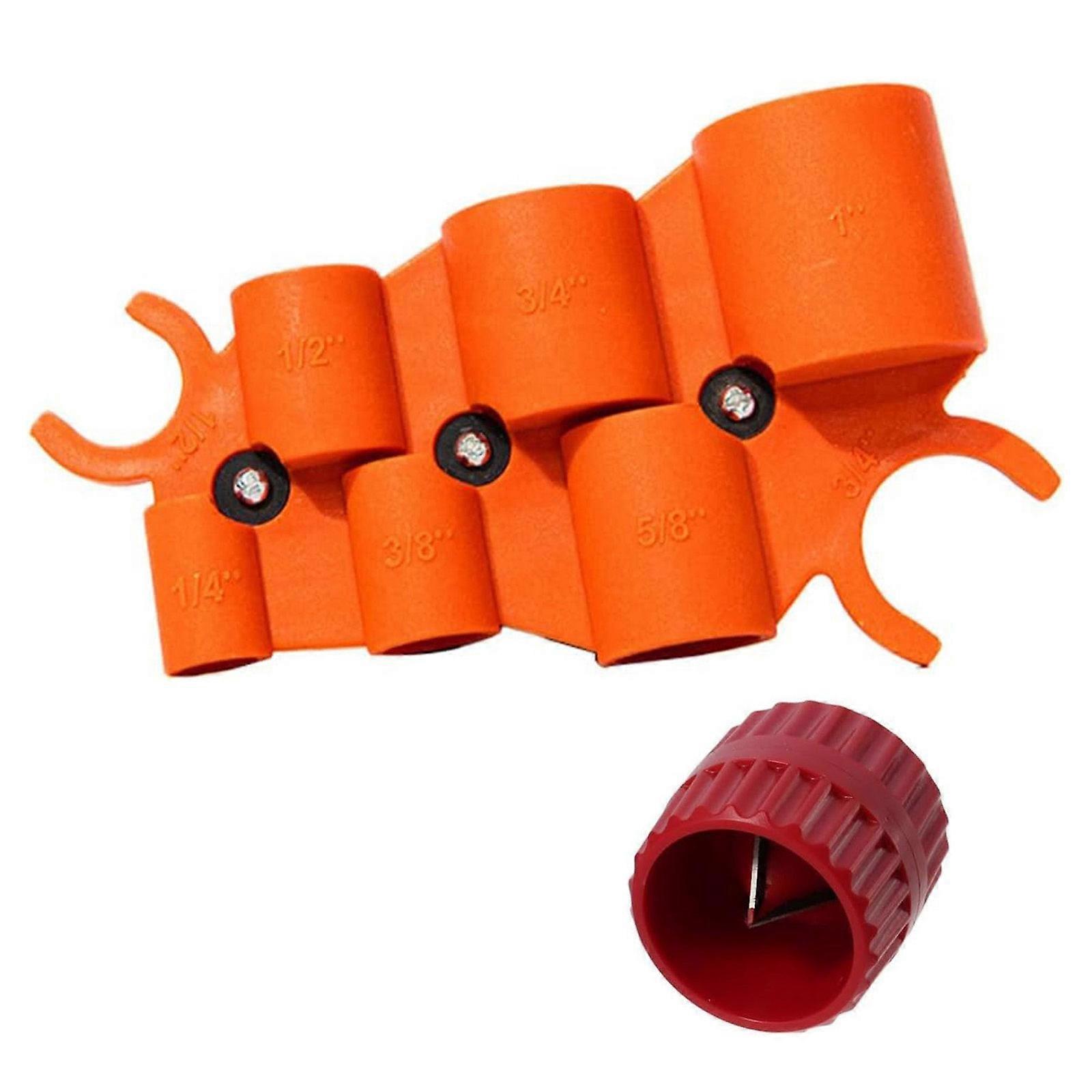 Multifuntional Pipe Deburring Tool Set with Precisions Depth Gauge Plumbing Tool Set for Various Pipe Materials and Size Multicolor