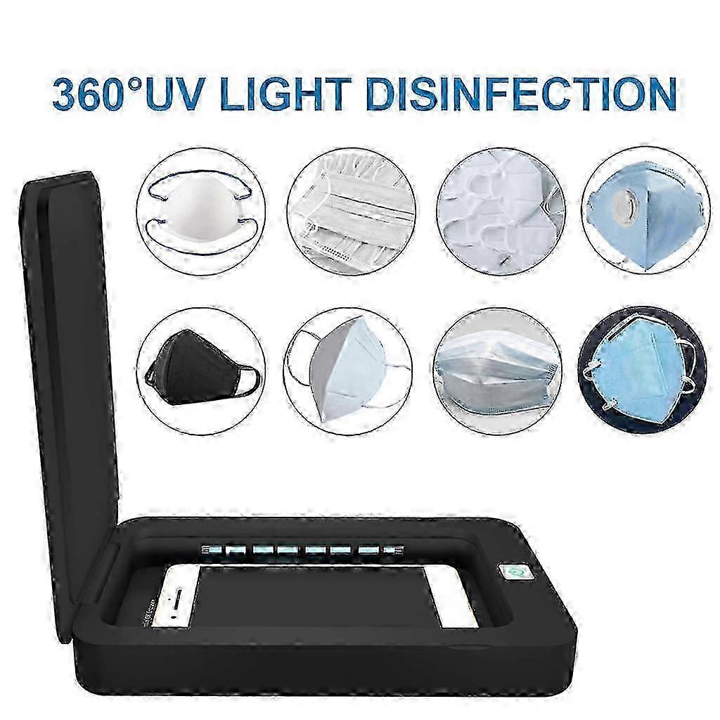 Mask mobile phone UV one-button multi-function disinfection box-black x