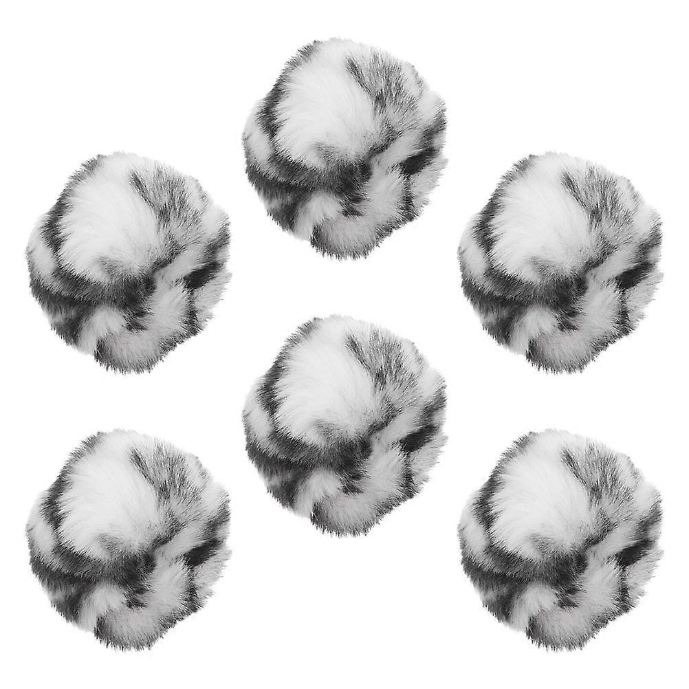 Interactive Leopard Print Plush Catnip Toy Balls for Cats Indoor 6Pcs