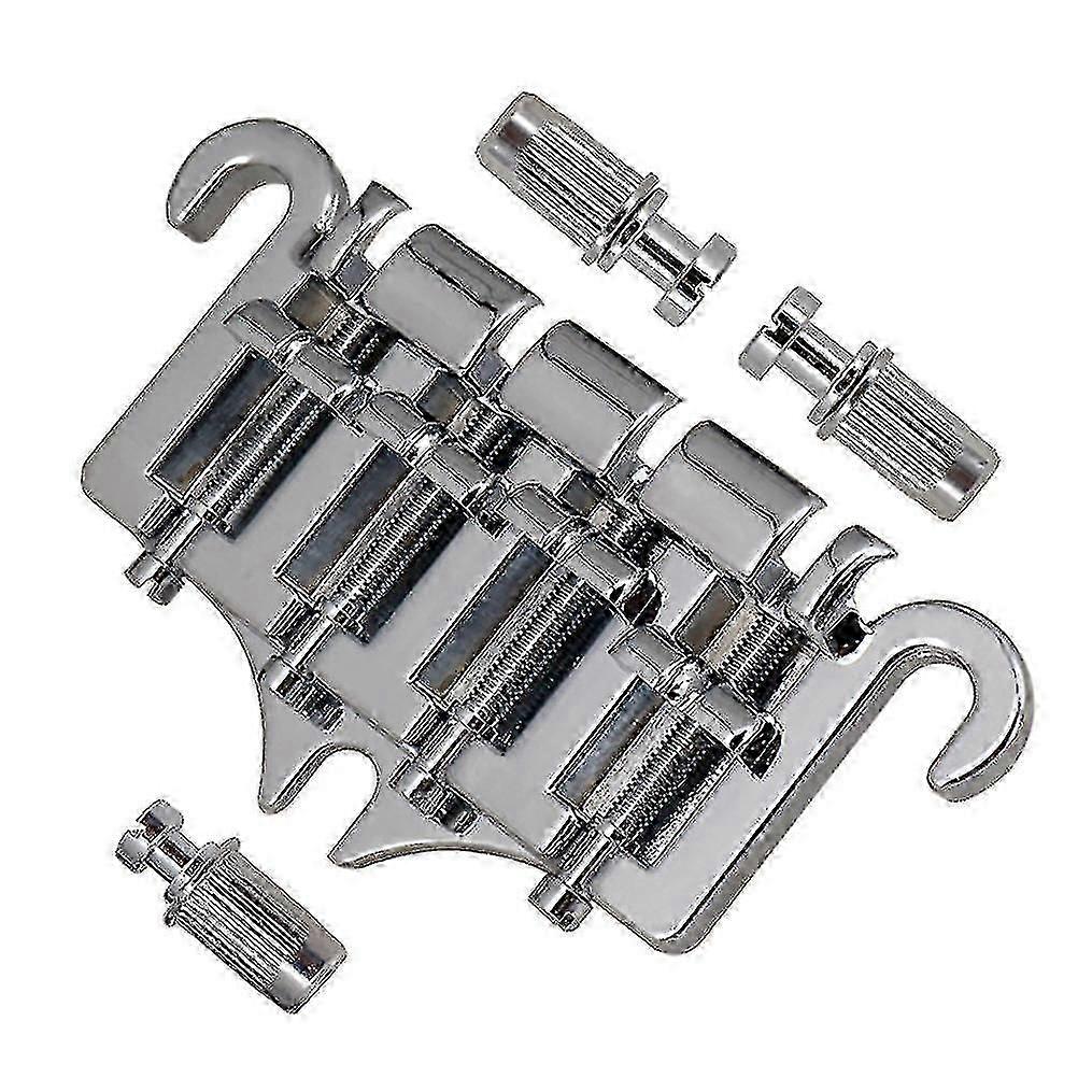 3 Point 4 String Bass Bridge Tailpiece Zinc Alloy Bridges With Saddle Replacement Parts For Epi Sty