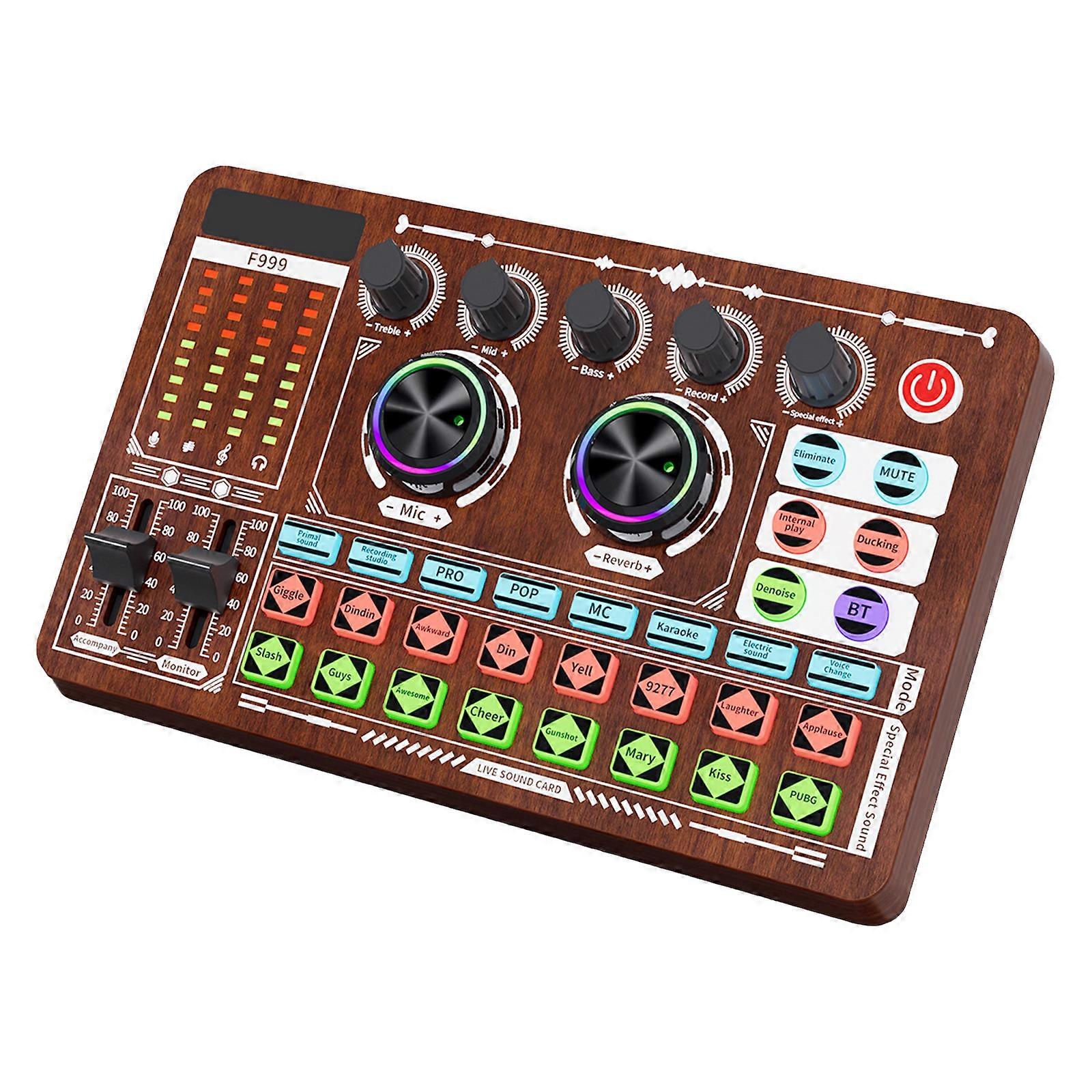 Superior Recording Live Sound Card with Voice Changer Perfect for Professional Use Bluetooth-compatible Connection Multicolor