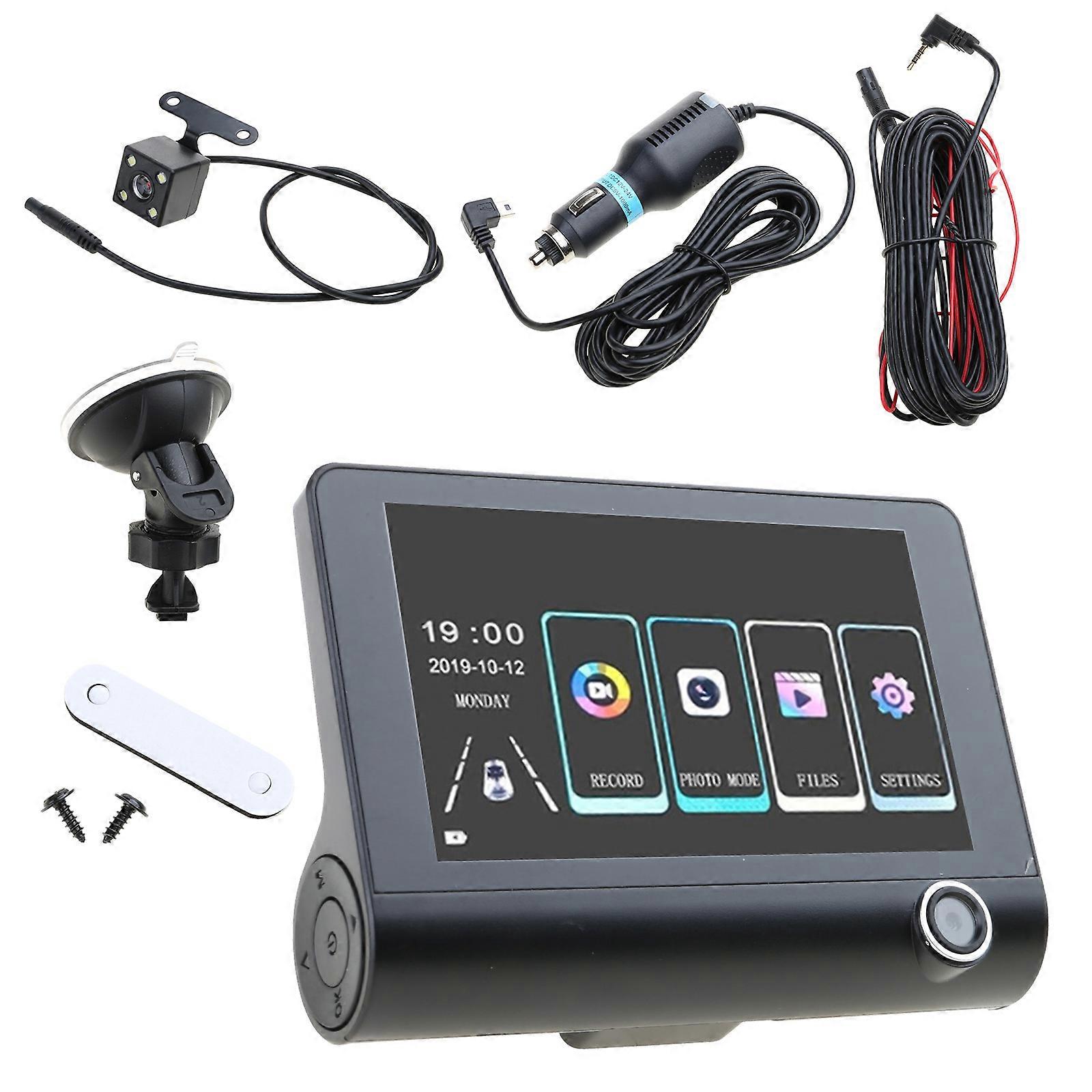 Car DVR 3 Cameras Lens 4.0 Inch Dash Camera Dual-Lens Support  View Camera Video Recorder Auto Registrator Dash Cam Multicolor