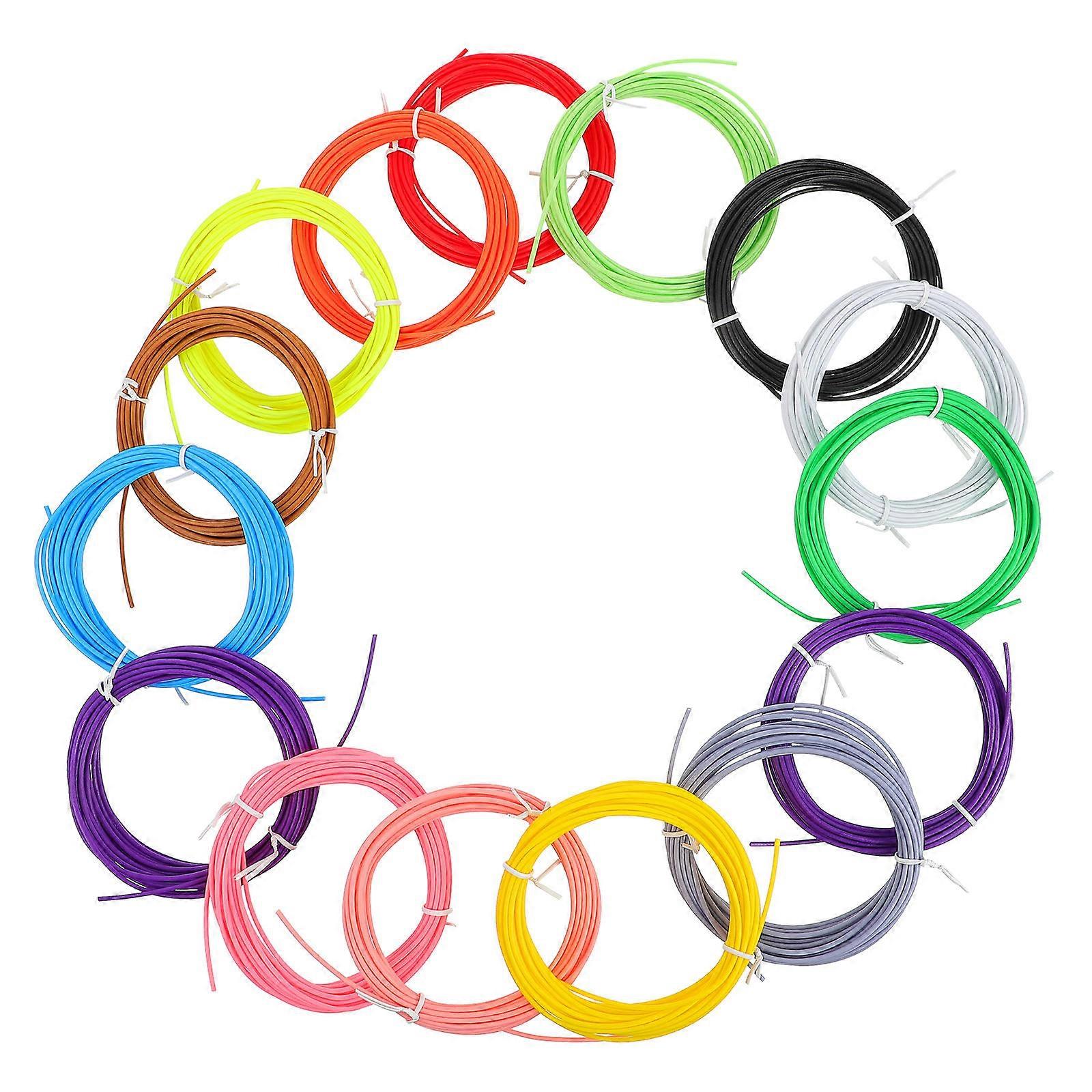 15pcs 15 Colors 3D Printing Filament PCL 3D Pen Filament Refills for 3D Pen