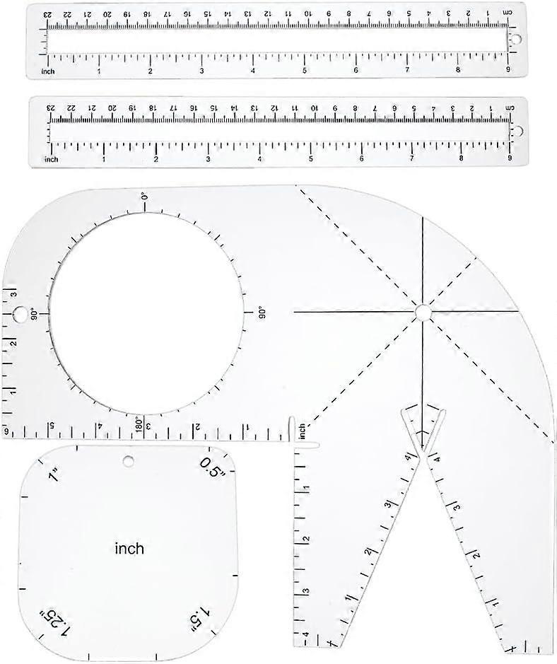 4pcs Boxy Bag Making Templates Clear Bag Template Notion Acrylic Quilting Templates Zipper Template Patchwork Ruler Sewing Tools Set for Beginners Cur
