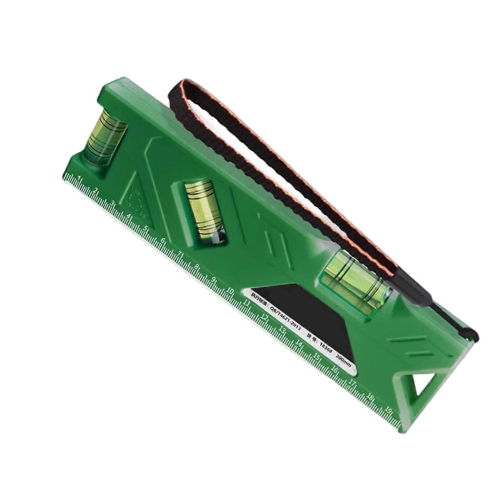 3 in 1 Small Magnetic Level Ruler Horizontal Vertical Measuring Leveling Tool Angle Finder for Household Applications  Green