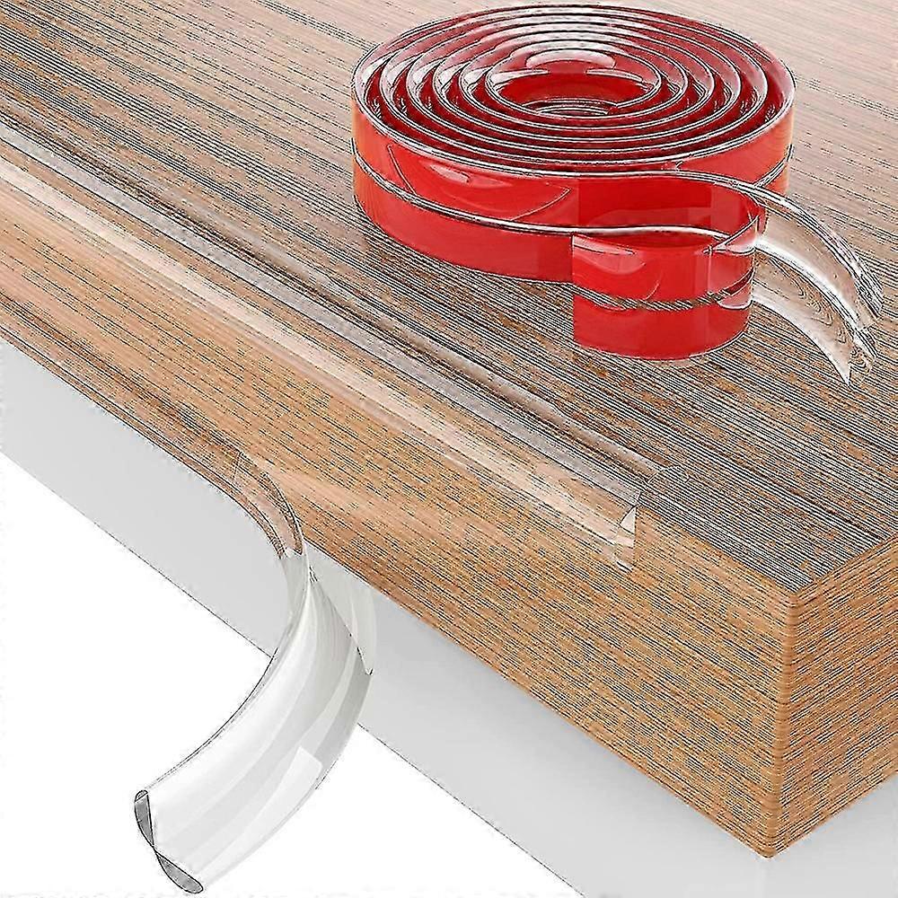 شريط واقي الحافة 0.6 بوصة شفاف - واقيات زاوية ناعمة من السيليكون السميك - واقيات حافة 6.6 قدم