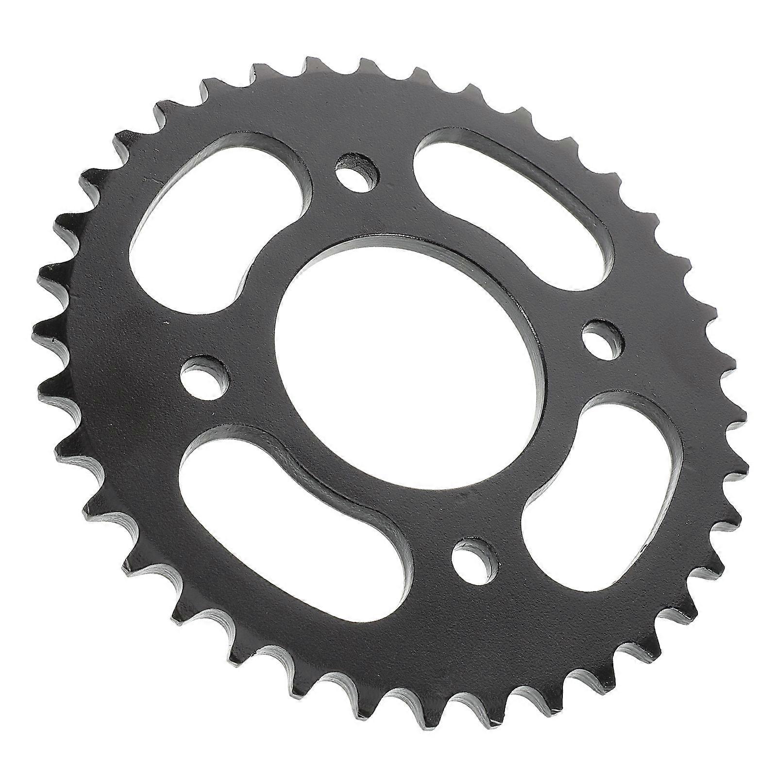 Motor Chain Sprocket Set Rear Sprocket For 110Cc Engine Complex Terrains Black Metal Enhanced Acceleration 1Set