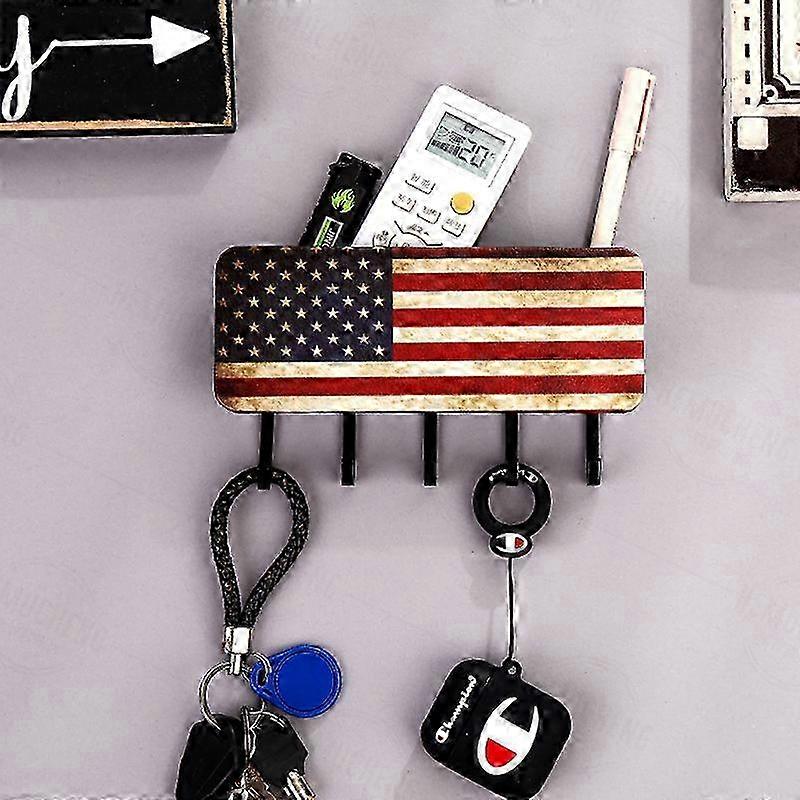 Falg Pattern Key Holder for Wall Mail Holder Organizer with Key Hanger Key Rack Organizer for Entryway