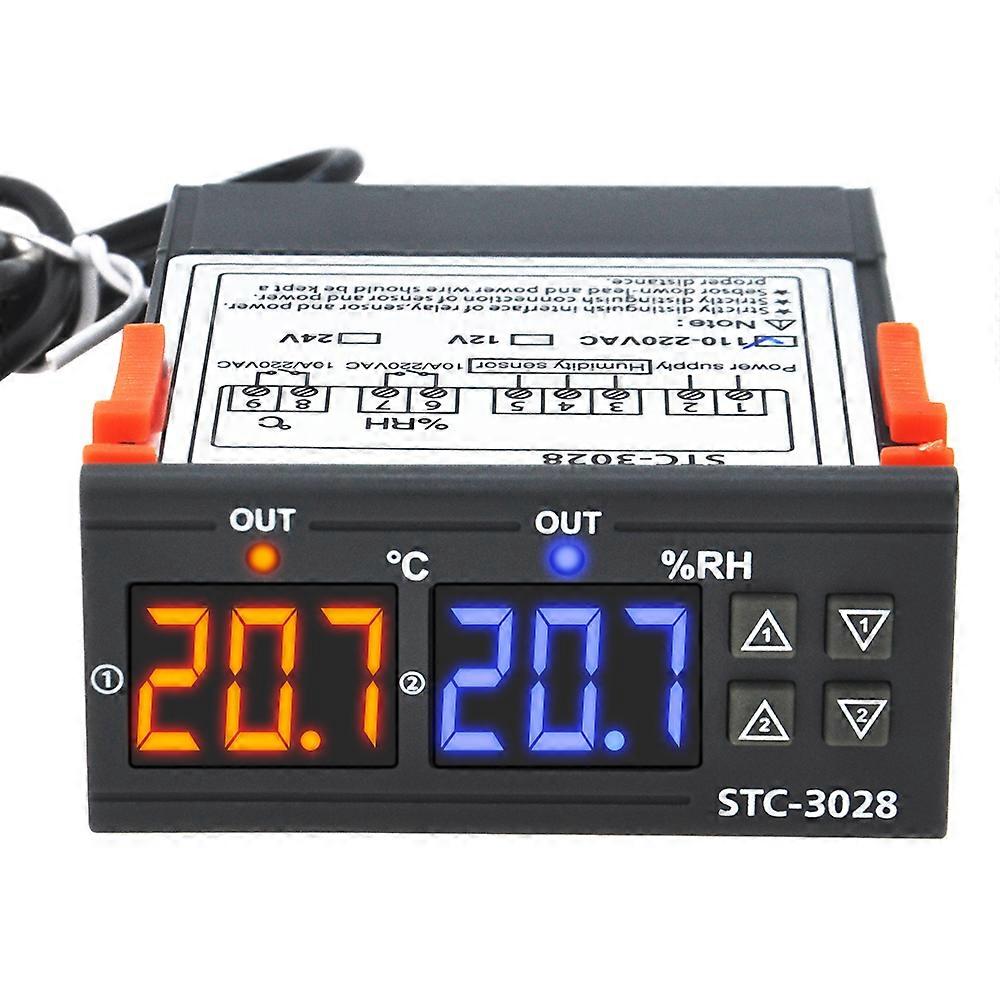 STC-3028 12V 24V 220V Temperature Humidity Controller Home Fridge Cooler HeaterThermometer Hygrometer Control Switch 40% Off