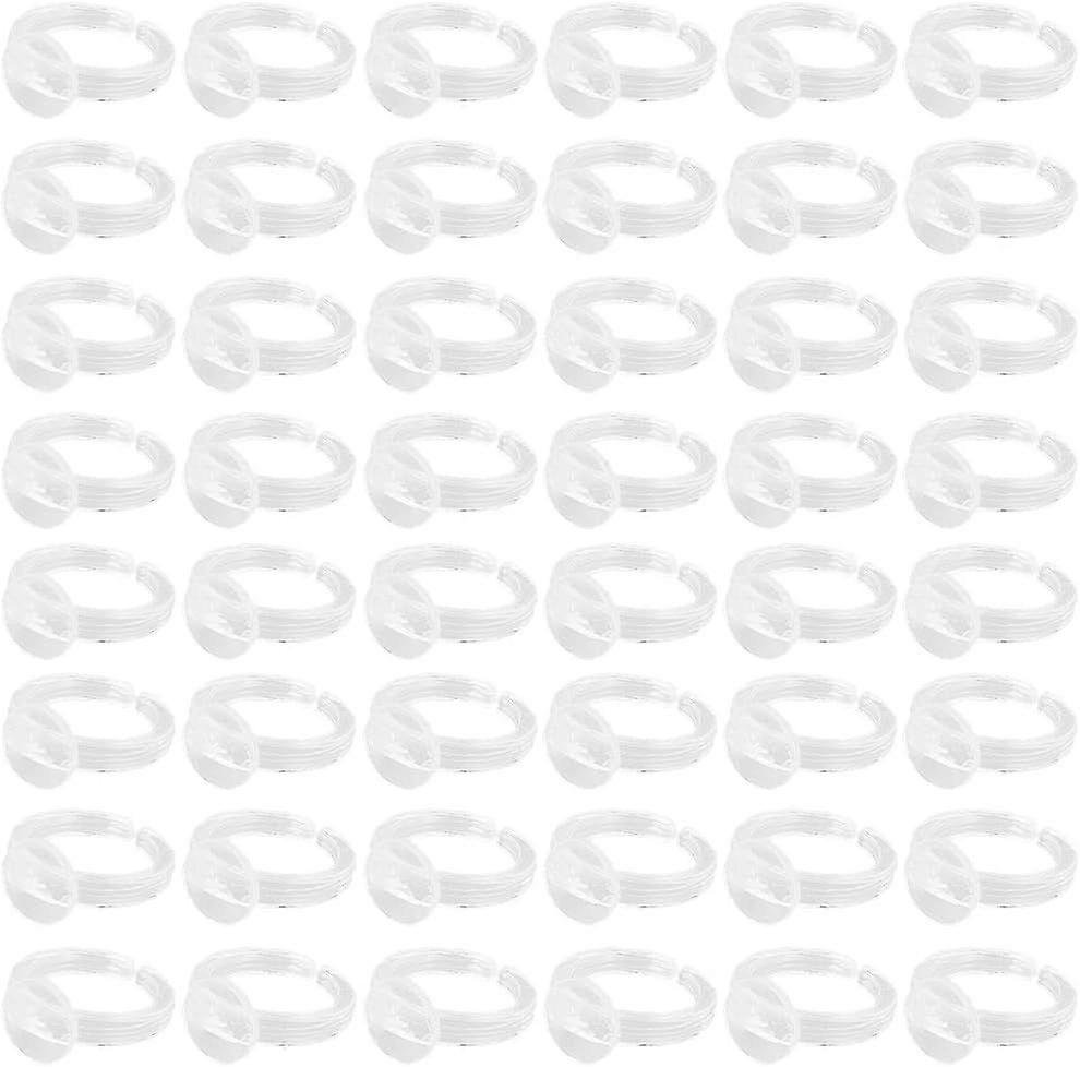 200Pcs Blank Cabochon Rings Adjustable Ring Base Blanks Clear Acrylic Open Finger Ring Bases Tray Settings Components with 9mm Round Pad for Jewelry M