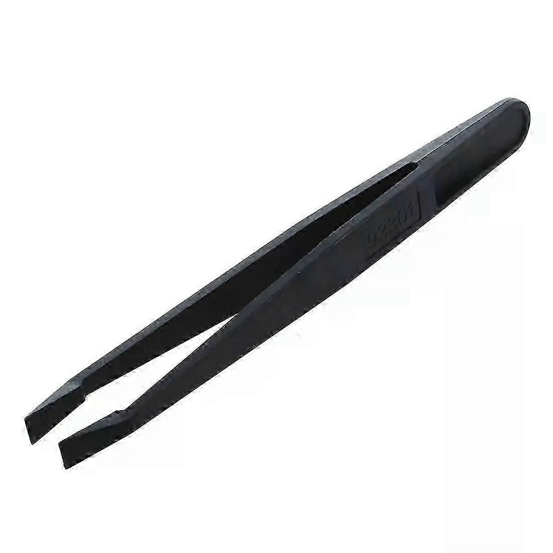 Manual Tool Black Plastic Flat Tip Anti-static Tweezers