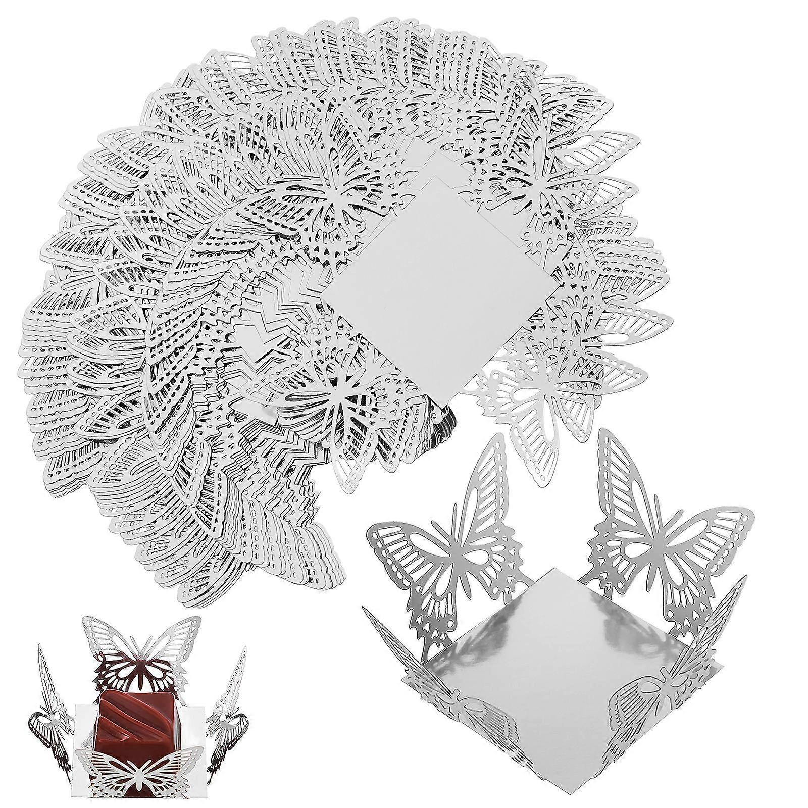 Assorted Color Butterfly Shaped Cupcake Liners for Cake Use Convenient and Practical 50 Pcs