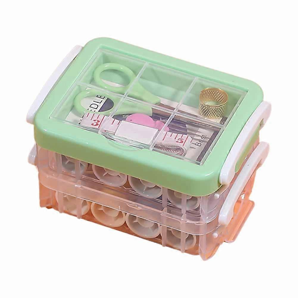 Sewing Kit Tool Storage Box Needle Thread Scissor Organizer Container , O4Z8