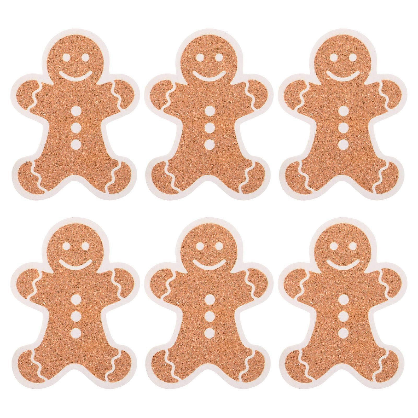 Gingerbread Man Dishwashing Sponge for Kitchen Cleaning 6Pcs Coffee