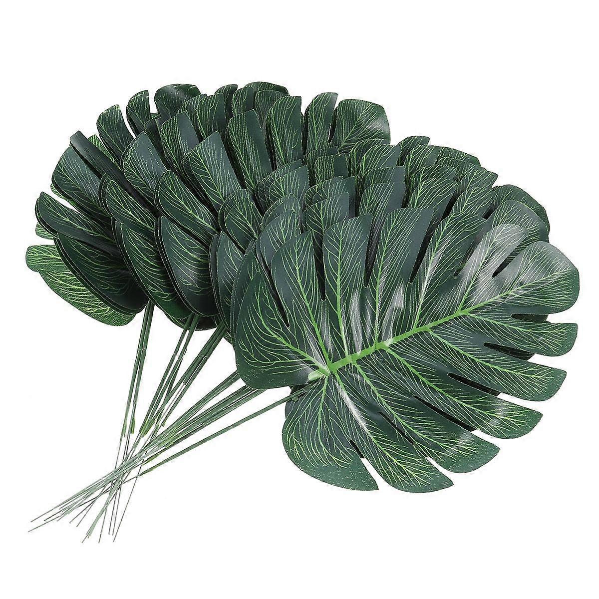 Artificial Tropical Leaves Simulation Small Green for Decoration 60Pcs