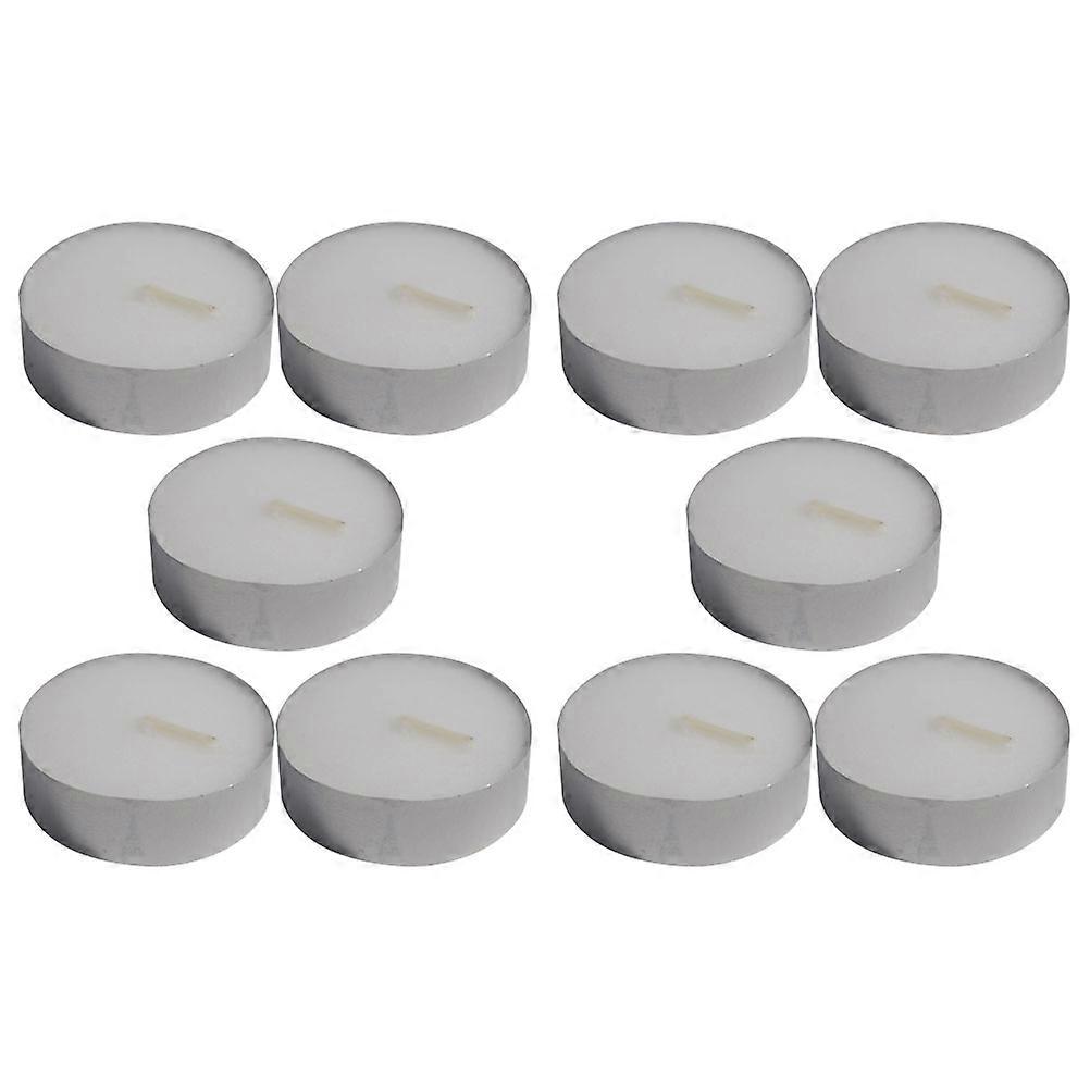 Aluminum Shell Candle Smokeless Tea Light Candles for Decorative Use 10Pcs