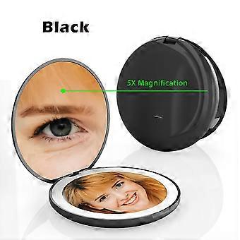 Miroir Compact Small Mini Player With Led Light Illuminated Women's Pocket Mirrors With 10x Magnification And Rechargeability