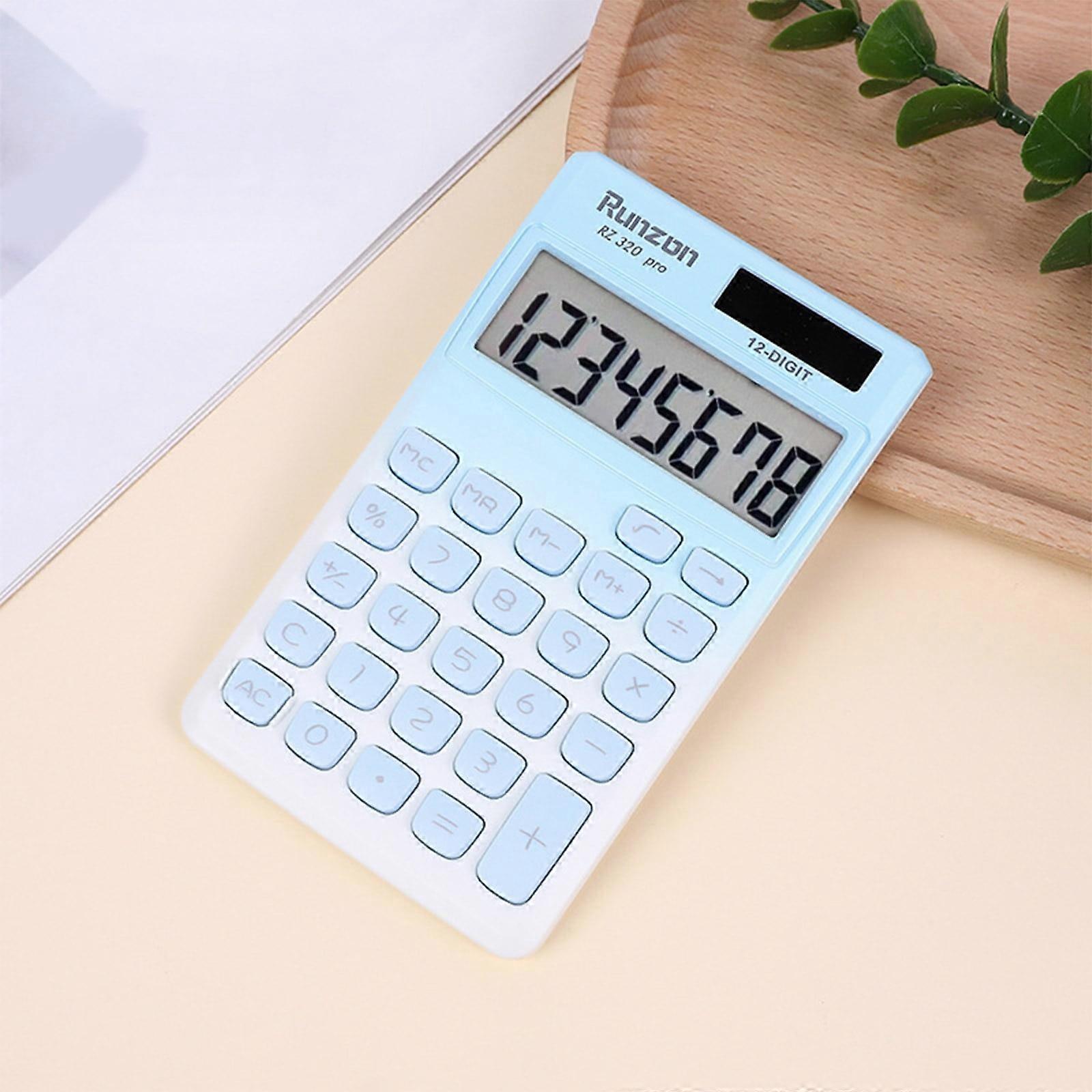 Djunllk Calculator - Solar & Battery Dual Power, 8-Digit LCD, Portable Scientific Calculator for Office, Home, School