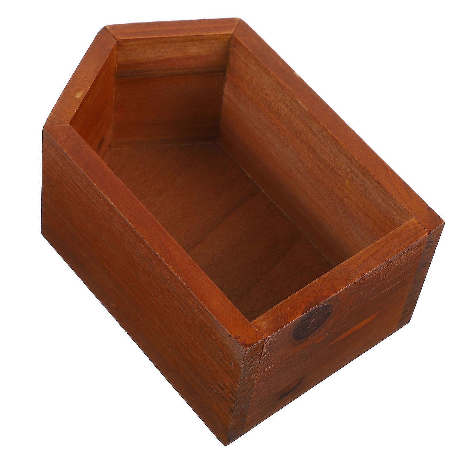 Wood Storage Rack Small Bookshelf for Storage 2Pcs Desktop Brown