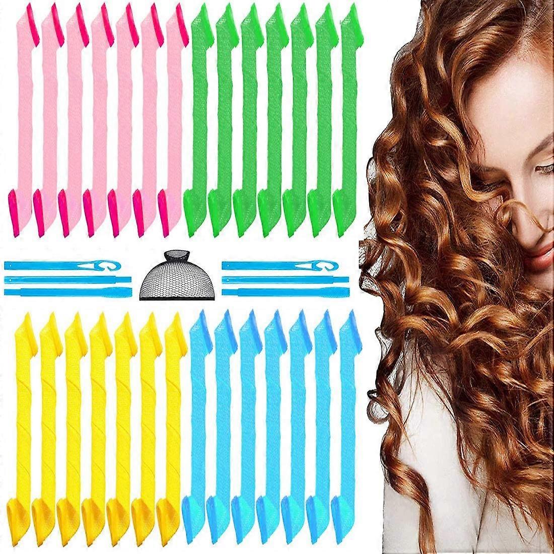 No Heat Hair Curlers Set 31pcs Spiral Curlers with Styling Hooks for Long Lasting Natural Curls