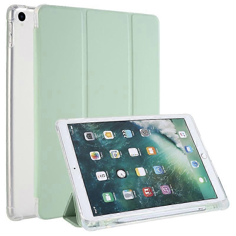 Capa para iPad Mini 6/mini 7 de 8,3 polegadas (2021) na cor verde matcha com base branca e detalhes em couro.