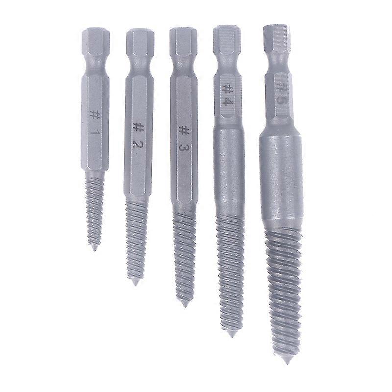 6-Piece Broken Head Screw Extractor Slip Thread Broken Thread Screw Extractor Electric Hexagonal Handle Removal Tool