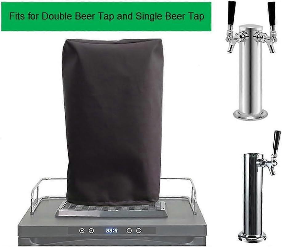 Waterproof Beer Tower Cover for Kegerator, Double Tap Draft Protection with Drawstring Closure