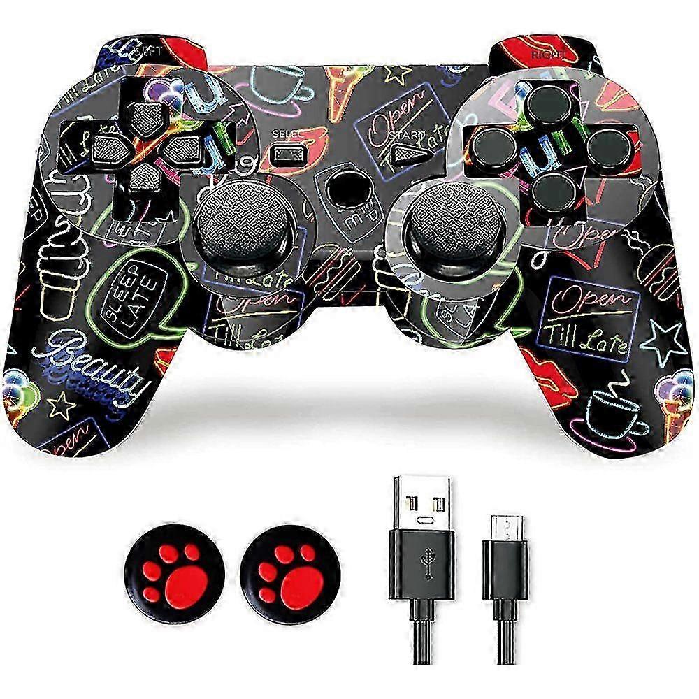 2025 Immerse Yourself in Gaming with PS3 Wireless Controller - 2.4G/Bluetooth Dual Vibration Gamepad, Ergonomic Design, Multi-Platform Compatibility,