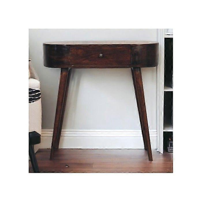 Solid Wood Albion Light Walnut Console Table, 1 Drawer, Brown